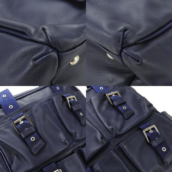 Longchamp Handbag Leather Navy Ladies - Picture 6 of 11